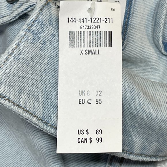 Abercrombie & Fitch Soft Blue Denim Jean Jacket Moto Elastic Waist - Picture 5 of 16